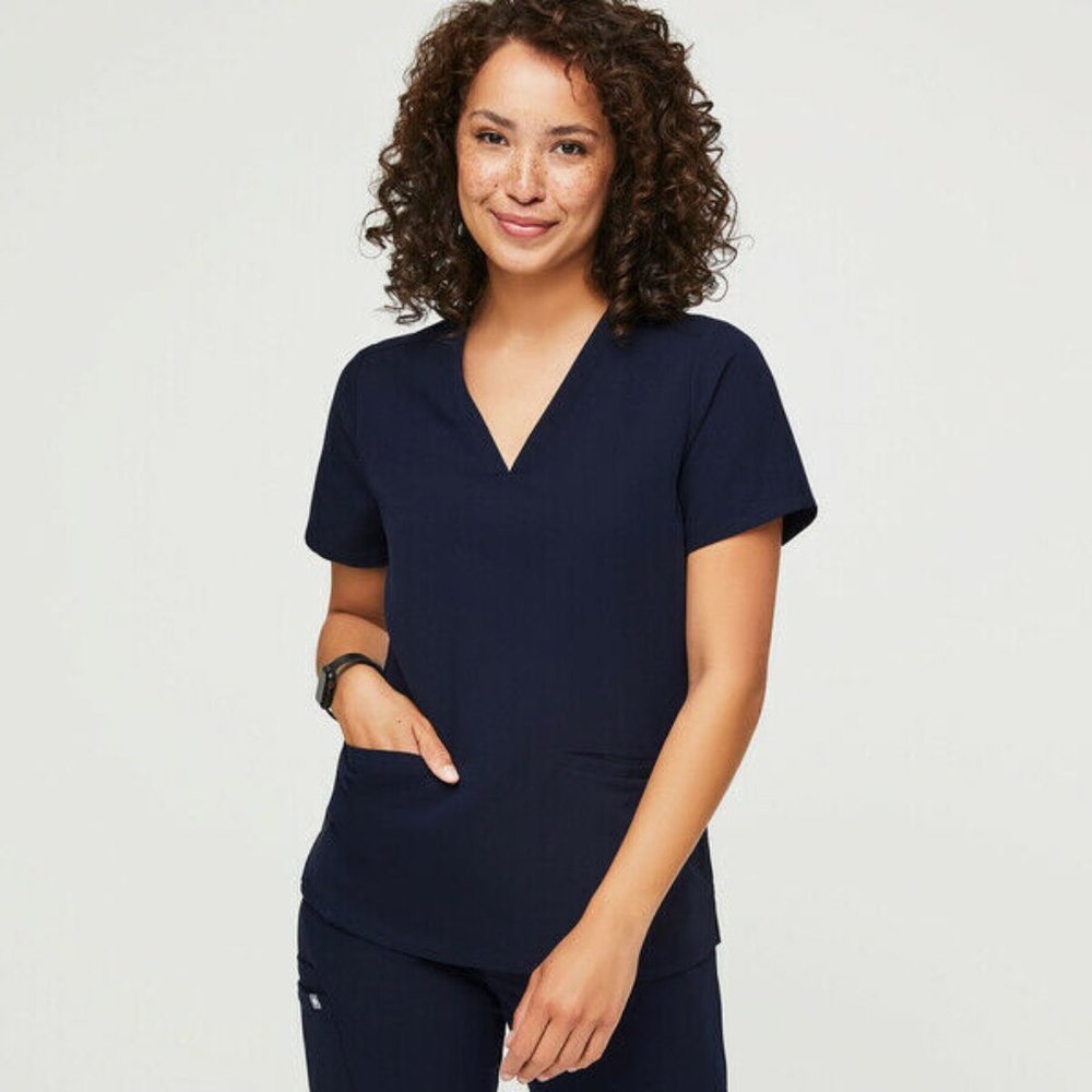 FIGS Navy Casma top XS never worn
